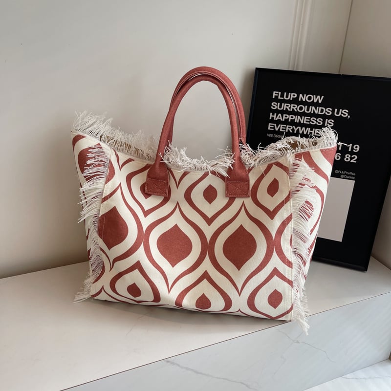 Letter Tassel Canvas Bag
