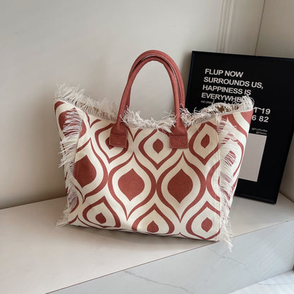 Letter Tassel Canvas Bag