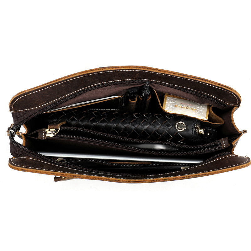 Men's Leather Hand Carry Clutch Bag