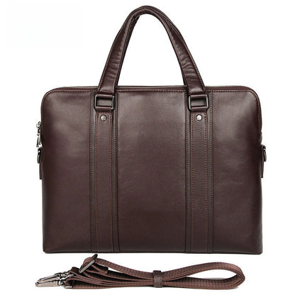 Business Leather Handbag for Men with Laptop Compartment