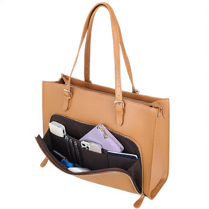 Genuine Leather Tote Bag for Women, Large Capacity Fashionable Shoulder Bag
