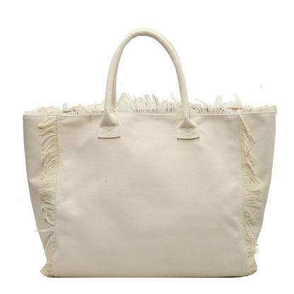 Letter Tassel Canvas Bag