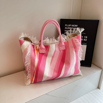 Letter Tassel Canvas Bag