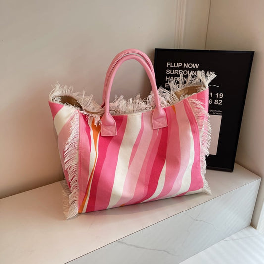 Letter Tassel Canvas Bag
