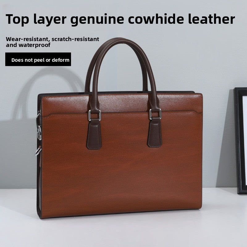 Mens Genuine Leather Business Briefcase