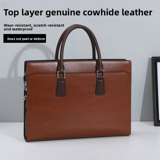Mens Genuine Leather Business Briefcase