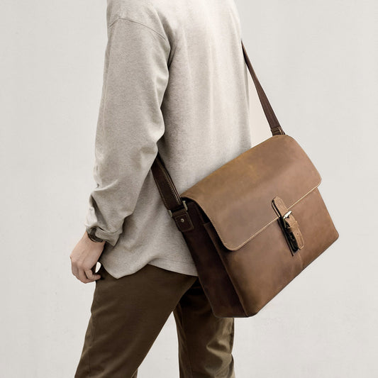 Men's Vintage Leather Crossbody Bag