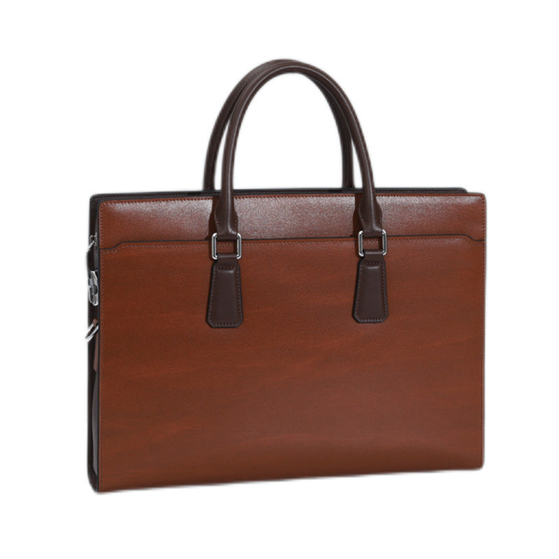 Mens Genuine Leather Business Briefcase