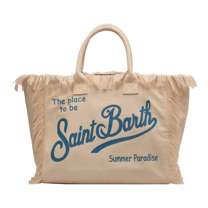 Letter Tassel Canvas Bag