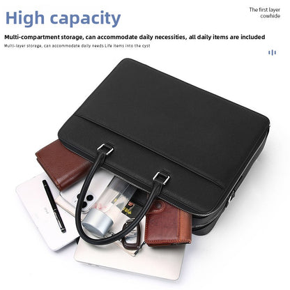 Genuine Leather Business Laptop Bag for Men