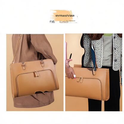 Genuine Leather Tote Bag for Women, Large Capacity Fashionable Shoulder Bag