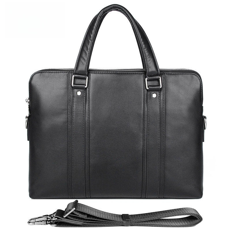 Business Leather Handbag for Men with Laptop Compartment
