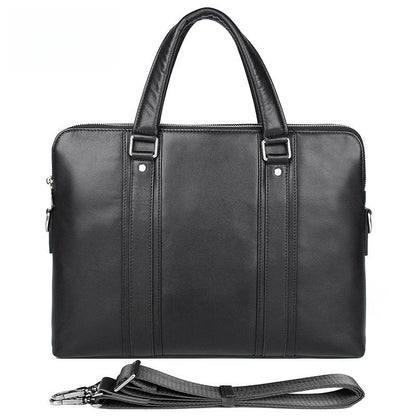 Business Leather Handbag for Men with Laptop Compartment