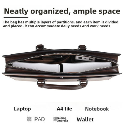 Mens Genuine Leather Business Briefcase