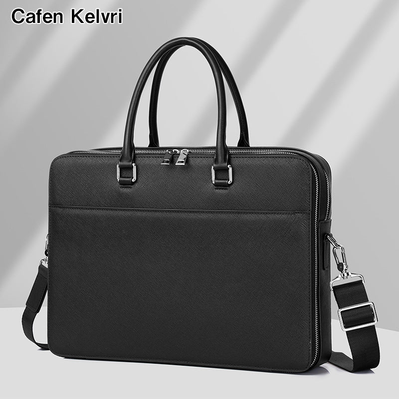 Genuine Leather Business Laptop Bag for Men