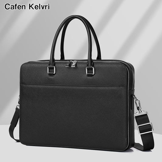 Genuine Leather Business Laptop Bag for Men