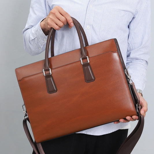 Mens Genuine Leather Business Briefcase