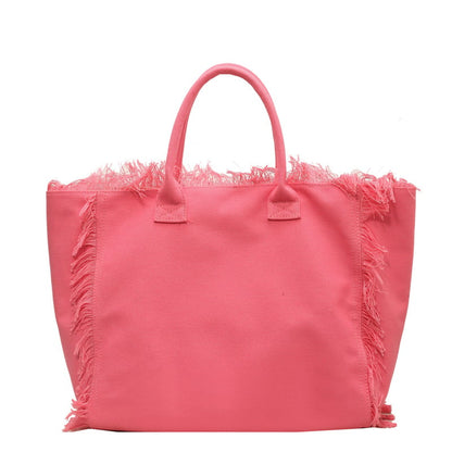Letter Tassel Canvas Bag